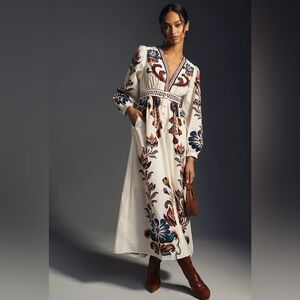 Farm Rio x Anthropologie Floral Maxi Dress Large new